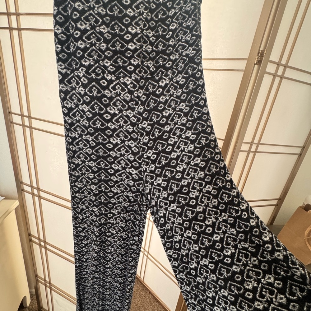 American Rag Black and White Geometric Wide Leg romper